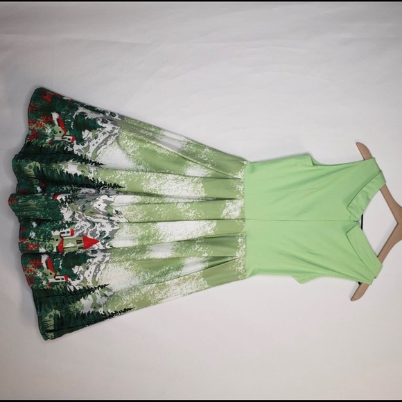 Hua Lan Rockabillly Swiss Alps Dress Medium - Picture 2 of 4